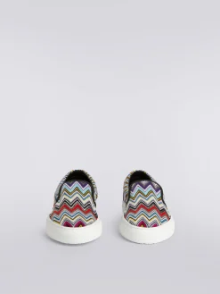 Baskets à enfiler avec tige en zigzag multicolore