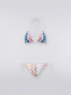 Bikini à motif ondulé avec lurex