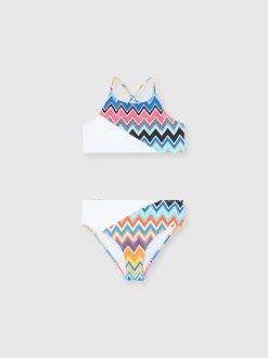 Bikini avec top à imprimé zig zag