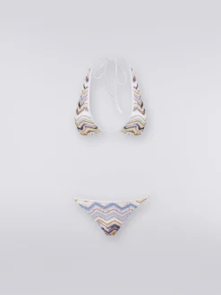 Bikini en crochet à zig zag avec lurex