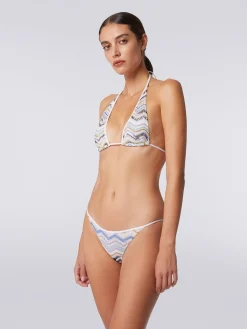 Bikini en crochet à zig zag avec lurex