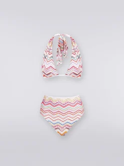 Bikini en crochet avec lurex et slip à taille montante