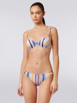 Bikini en maille de viscose rayée