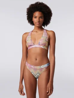 Bikini en tissu à imprimé à zig zag