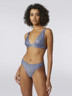 Bikini en viscose effet dentelle avec finition lucide