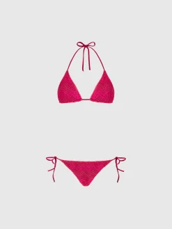 Bikini en viscose lamé zig zag