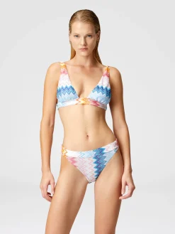 Bikini en viscose mélangée lamé zig zag