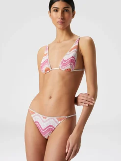 Bikini en viscose mélangée à motif chevrons avec lurex