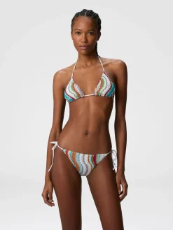 Bikini triangle à motif vague lamé
