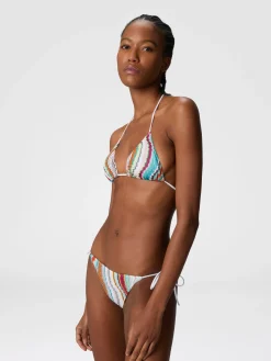 Bikini triangle à motif vague lamé