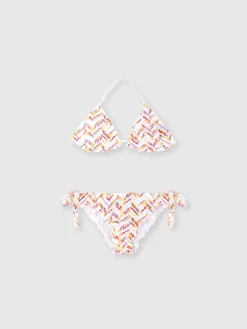 Bikini triangle avec broderie zigzag en 100 % coton