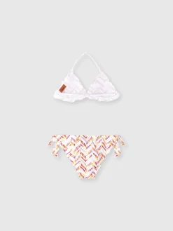 Bikini triangle avec broderie zigzag en 100 % coton
