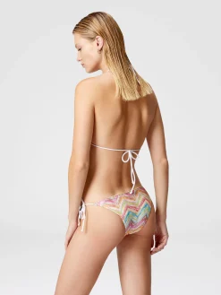 Bikini triangle en tulle imprimé