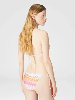 Bikini triangle en viscose mélangée zigzag lamé