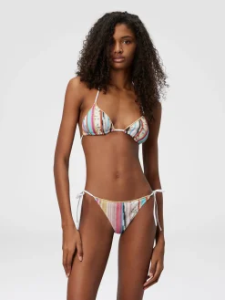 Bikini triangle en viscose lamé flammé