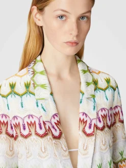 Blazer à un bouton en dentelle de viscose