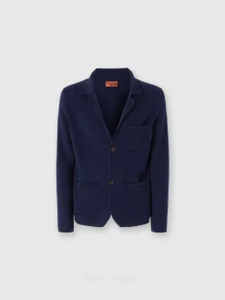 Blazer en tricot de coton et viscose