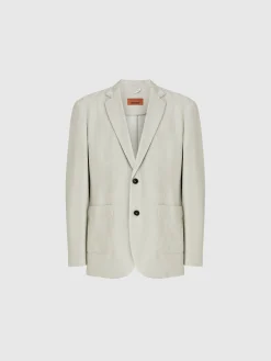Blazer zigzag en coton et viscose