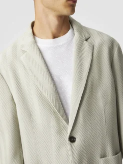 Blazer zigzag en coton et viscose