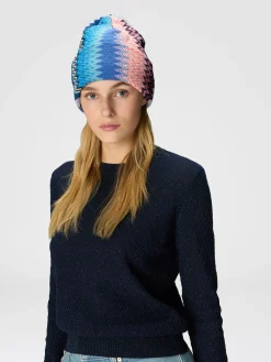 Bonnet en laine mélangée zigzag