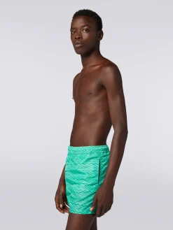 Boxer de bain avec imprimé à zig zag ton sur ton