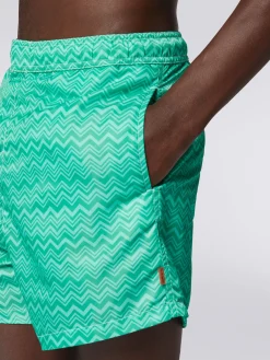 Boxer de bain avec imprimé à zig zag ton sur ton