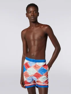Boxer de bain en nylon flammé avec logo