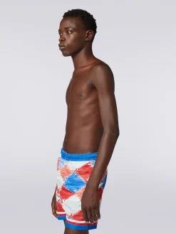 Boxer de bain en nylon flammé avec logo