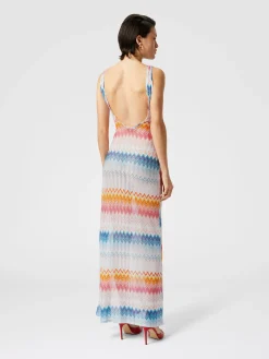 Cache-mire long en viscose zigzag lamé