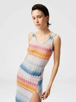 Cache-mire long en viscose zigzag lamé