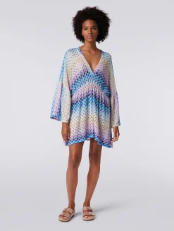 Caftan court à effet dentelle avec lurex