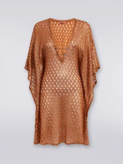 Caftan court à effet dentelle