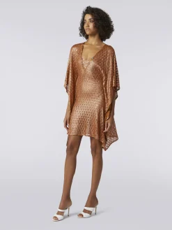 Caftan court à effet dentelle