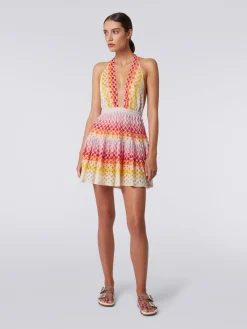 Caftan court à effet dentelle dégradé avec lurex