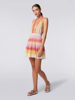 Caftan court à effet dentelle dégradé avec lurex