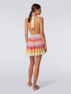 Caftan court à effet dentelle dégradé avec lurex