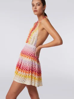 Caftan court à effet dentelle dégradé avec lurex