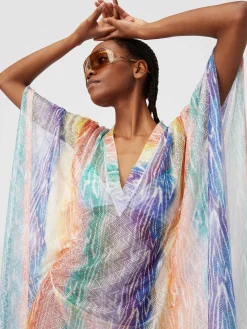 Caftan court à imprimé tie and dye