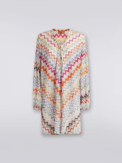 Caftan court avec motif à zig-zag et lurex