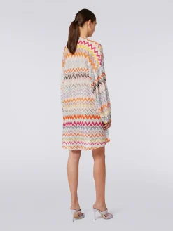 Caftan court avec motif à zig-zag et lurex