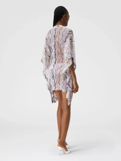 Caftan court en crochet à zig zag avec lurex