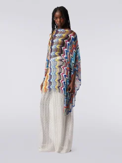 Caftan court en viscose à franges