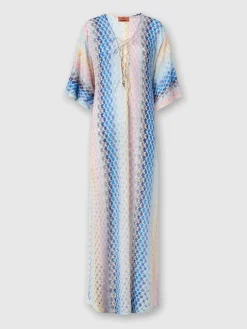 Caftan long à effet dentelle dégradé avec lurex