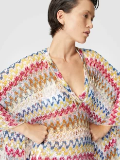 Caftan long en dentelle de viscose lamée