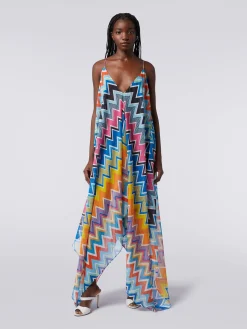 Caftan long style foulard en coton et soie imprimés