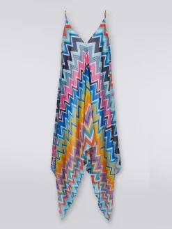 Caftan long style foulard en coton et soie imprimés