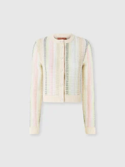 Cardigan à col rond en coton mélangé motif Caperdoni