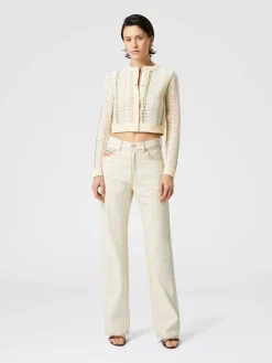 Cardigan à col rond en coton mélangé motif Caperdoni