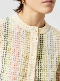 Cardigan à col rond en coton mélangé motif Caperdoni