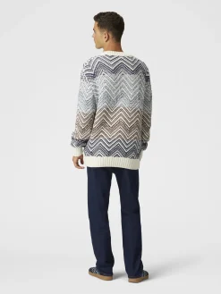 Cardigan en tricot au crochet avec macro zigzag et poches